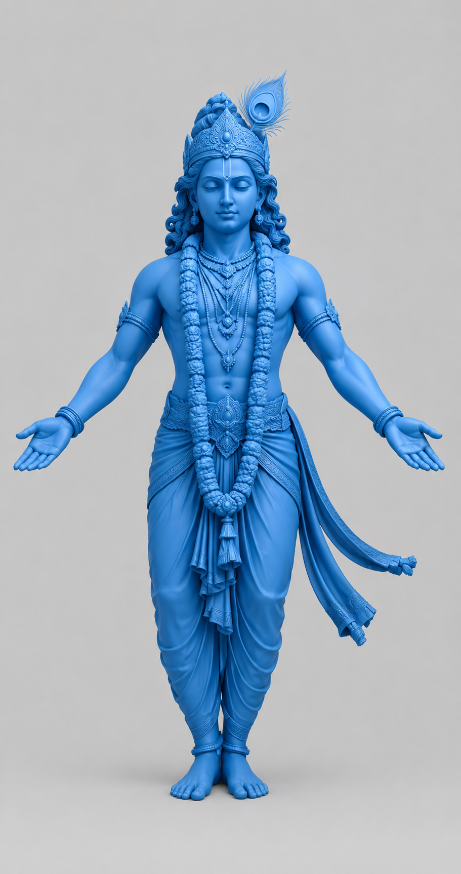Krishna Standing Hands Wide 3D Model (5 Inch)